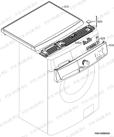 Взрыв-схема стиральной машины Zanussi ZWF1470 - Схема узла Command panel 037